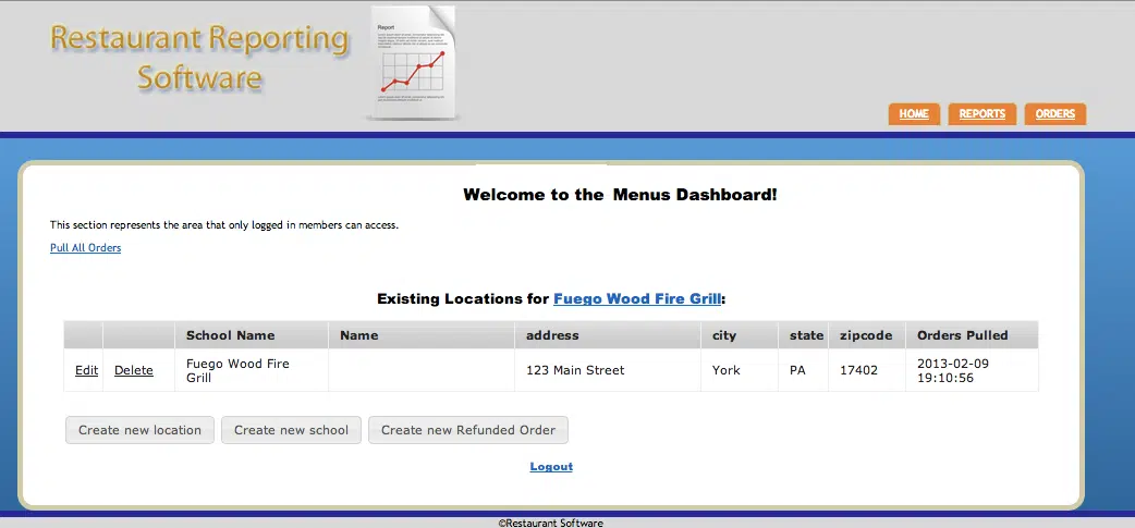 Restaurant reporting software