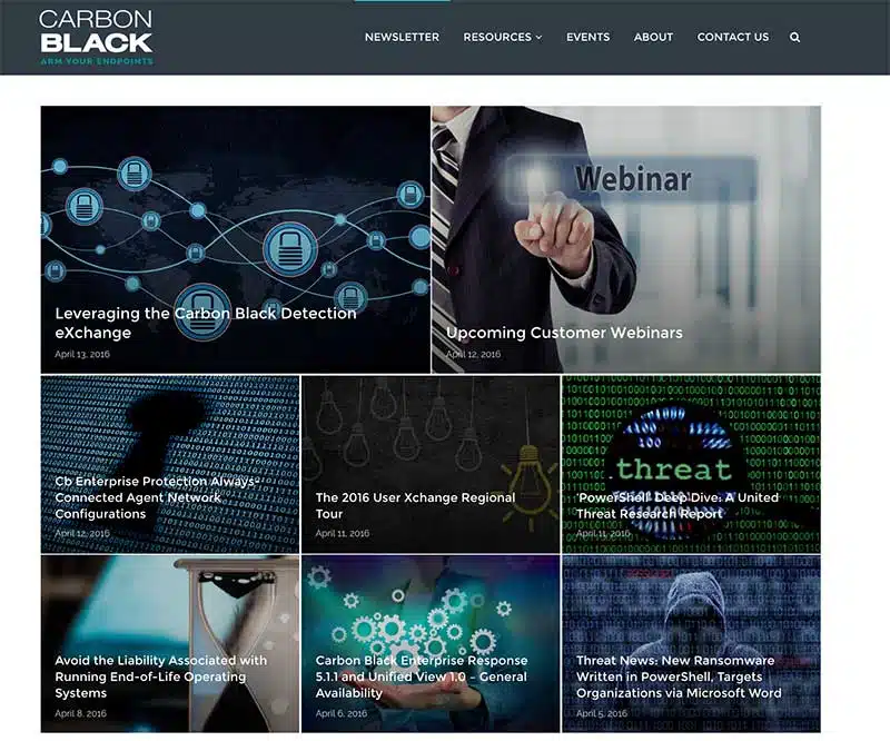 Ezine carbon black boston web design