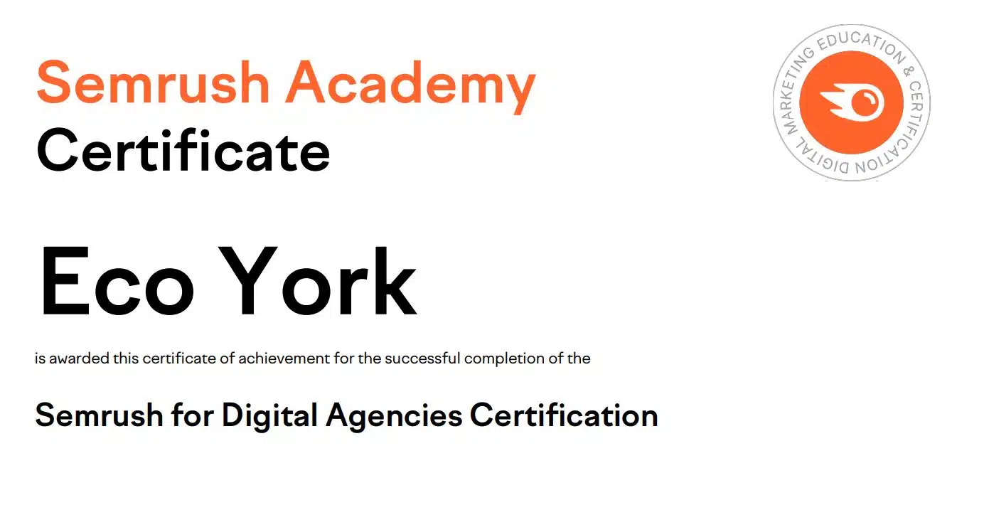 Semrush certified agency partner badge